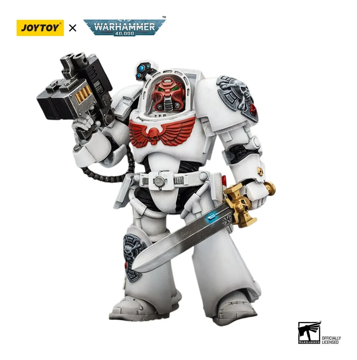 

Фигурка JOYTOY Warhammer 40000/40k White Scars Terminator 1 с мечом Power Sword и бластером Storm Bolter, модель для декора и подарка