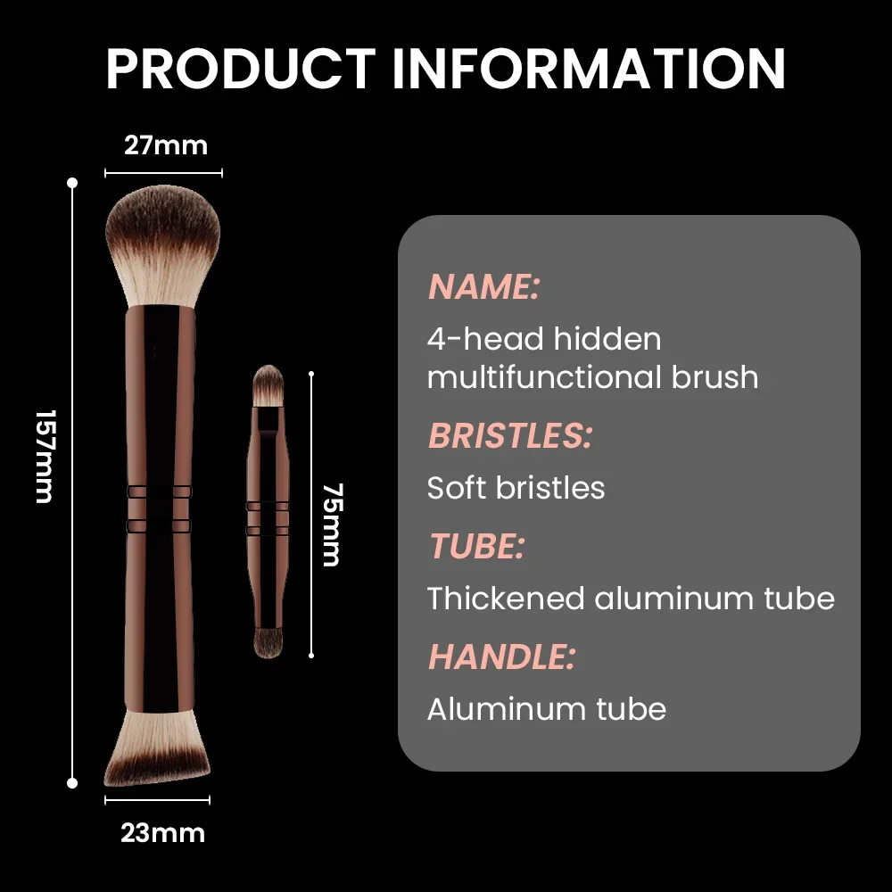 Dwugłowicowy wielofunkcyjny pędzel do podkładu Pędzel do podkładu i korektora Pędzel Kabuki do makijażu z kremem w płynie
