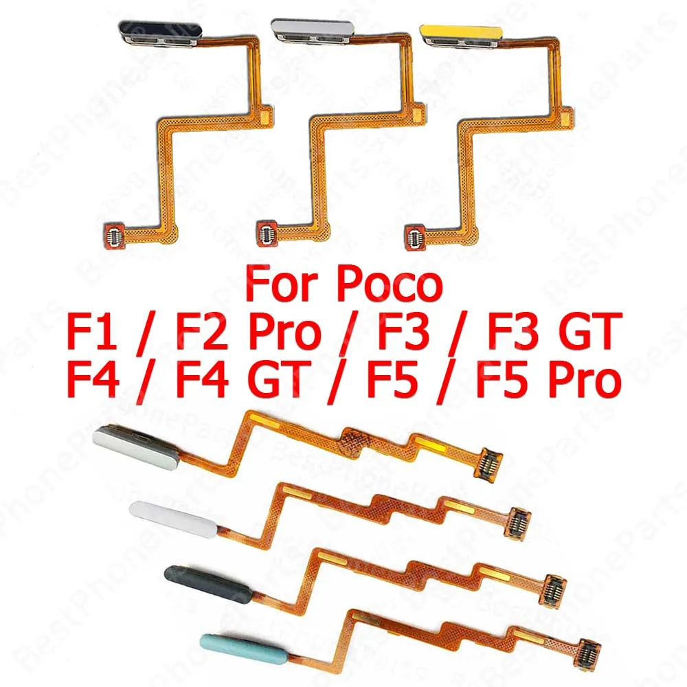 Fingerprint Sensor Flex Cable Touch Menu For Xiaomi Mi Poco F4 GT F5 Pro F2 F3 PocoPhone F1 Finger Print Scanner Return Key