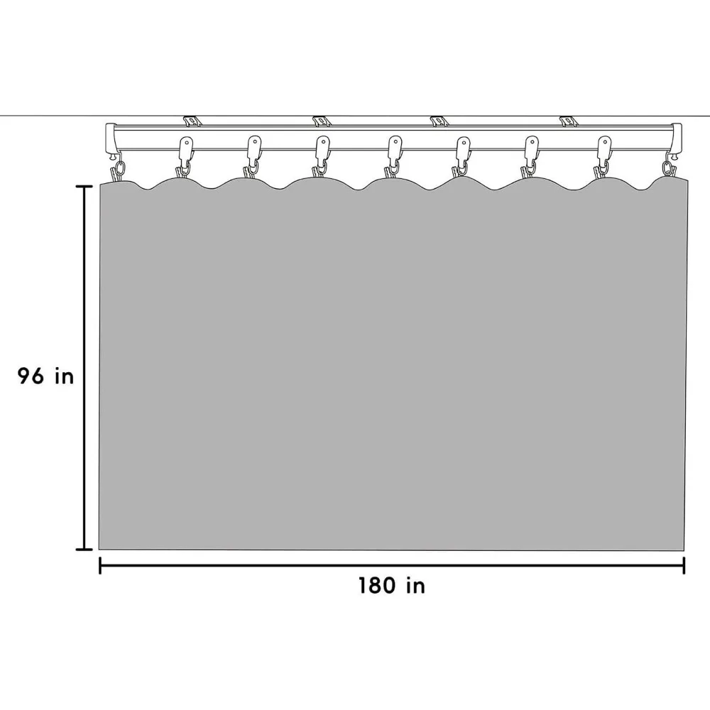 Blackout Room Divider Curtains with Hooks, Soundproof Floor Curtains, Ceiling Track System, Wall Mounted Divider Curtains