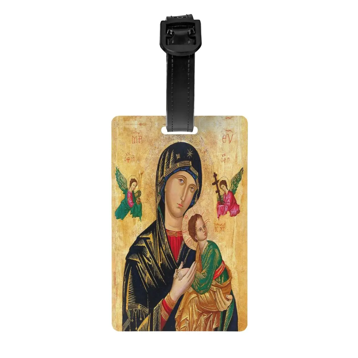 Our Lady Of Perpetual Help Luggage Tags Custom Roman Catholic Virgin Mary Baggage Tags Privacy Cover Name ID Card