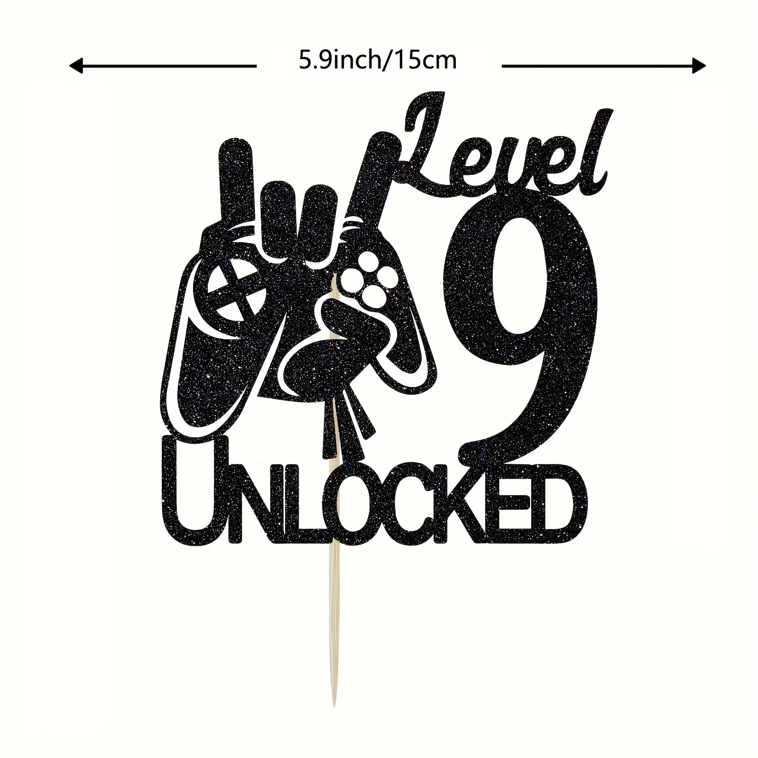 1pc Video Game Level 9 Unlocked Cake Topper -Ideal for Gaming-Themed Birthday Parties,Cake Decorations Supplies
