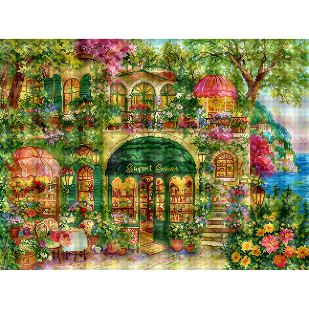 Photo Mosaic Print - Peinture Diamantée Chalet en bord de
