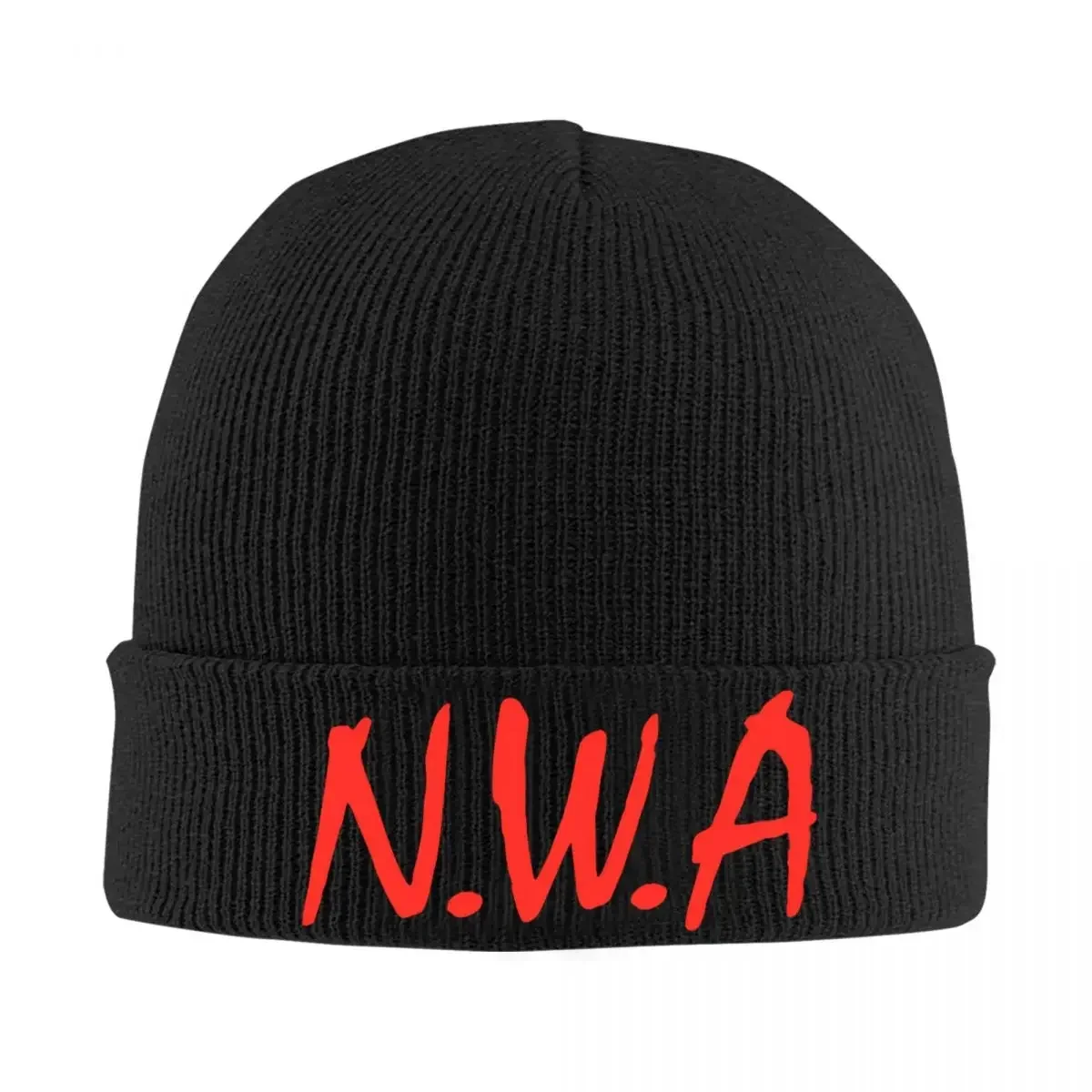 NWA Band Cappelli a cuffia con logo rosso American Hip-Hop Group Street Y2K Berretti per adulti unisex Kpop Cappello a maglia Cappello a cuffia caldo primaverile