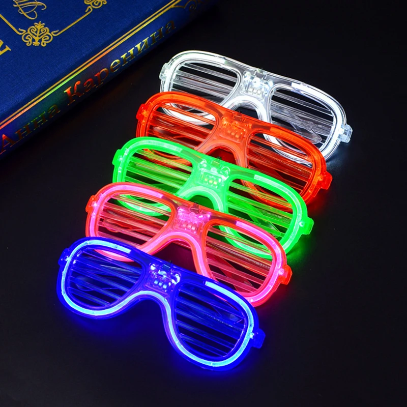 30Pcs Led Glow Up Glasses Light Up In The Dark Neon Shutter Shades Sunglasses Eve Party Favors Kids Adults Toys Supplies