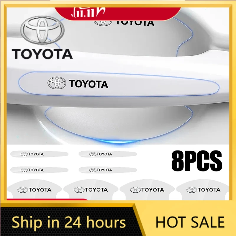 

Toyota 2026 новые колпаки ступицы 8 шт. автомобильная дверная чаша ручка защитная наклейка полоса против столкновений Toyota Rav4 Yari автомобильная наклейка