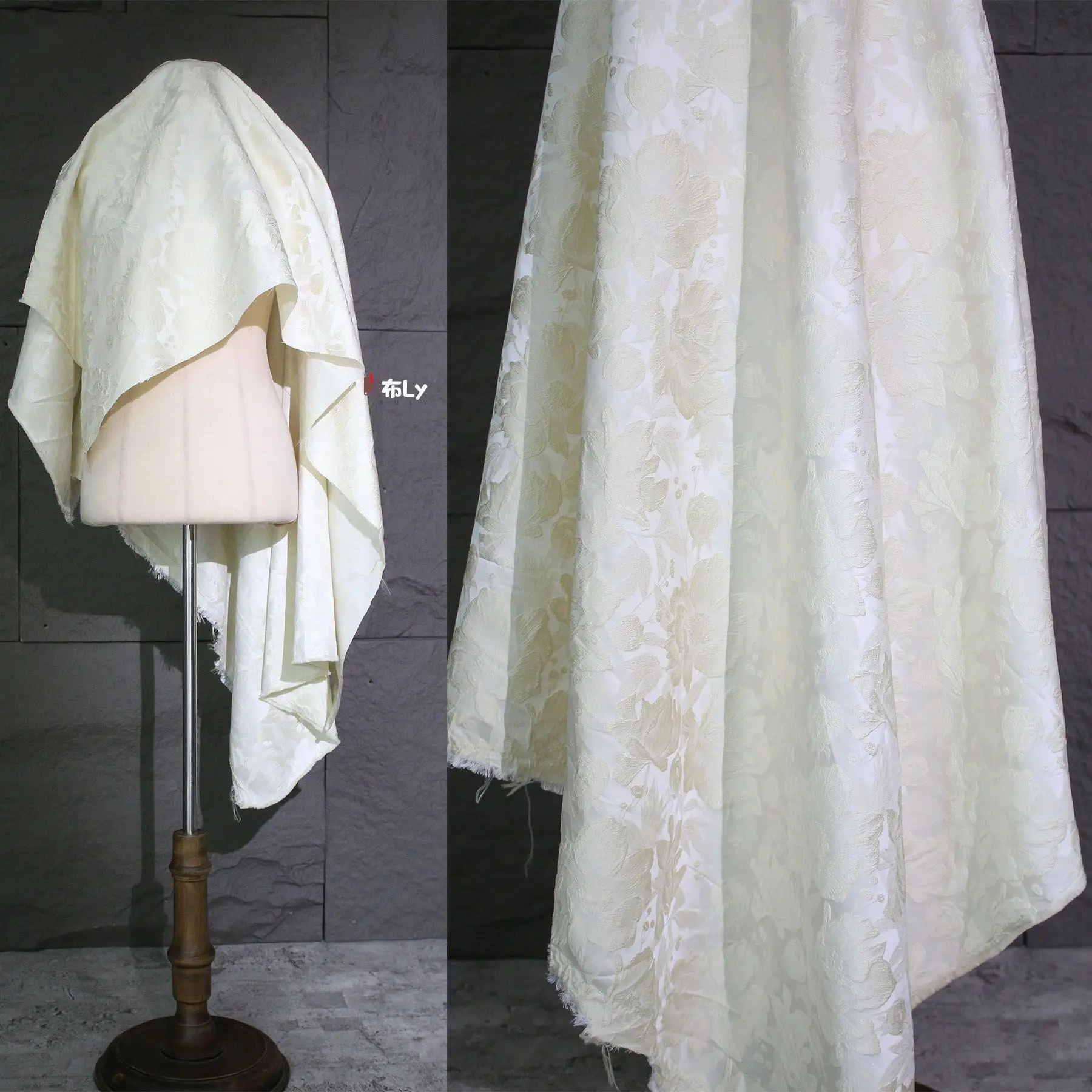 apricot-rose-embossed-3d-floral-jacquard-fabric-for-chinese-style-dress-coat-suit-fashion-designer-material