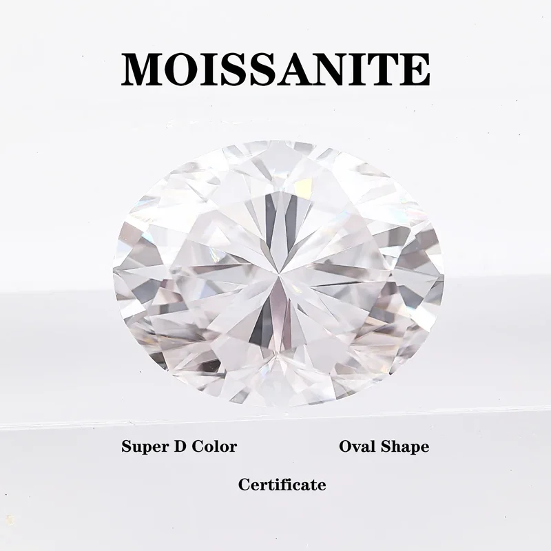 

Moissanite Stone Oval Cut Super White D Color VVS1 Charms Gemstone DIY Advanced Jewelry Rings Earrings Making Certificate