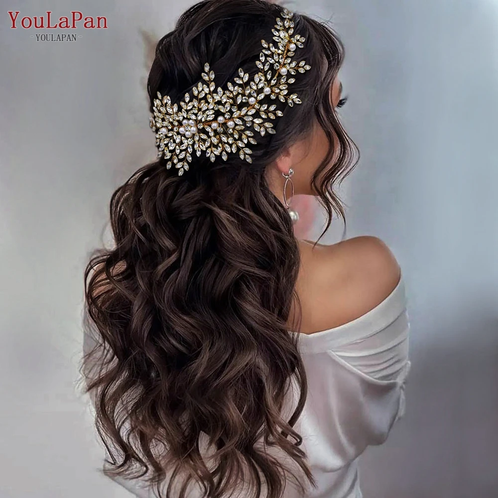 

YouLaPan Bride Comb Wedding Handmade Headwear Rhinestone Pearl Bridesmaid Hair Accessories Women Banquet Party Jewelry HP434