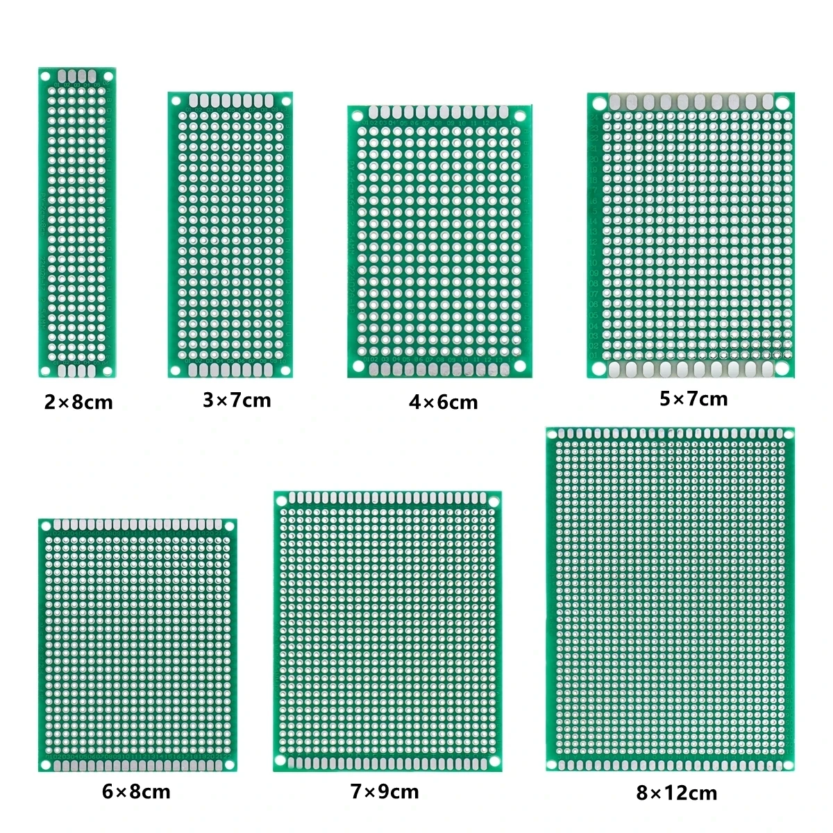 TZW 10PCS One-side spray tin  2.54MM spacing circuit board PCB board experiment board 2x8/3x7/4x6/5x7/6x8/7x9/8x12/9x15/10x10CM