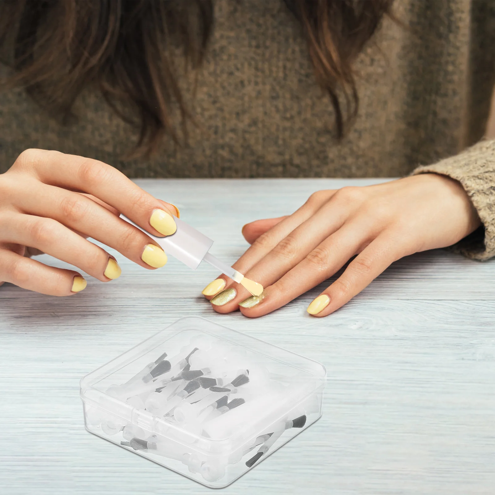 50 Uds. De pinceles desechables para esmalte de uñas, mango ergonómico, aplicación uniforme precisa, cepillo de repuesto para esmalte de uñas en Gel para manicura