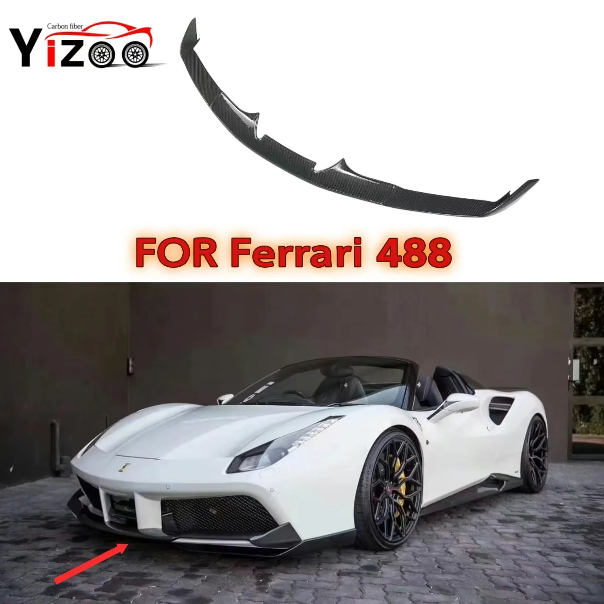 

Used for Ferrari 488 GTB upgraded version high-quality N-style carbon fiber front bumper lower lip front lip body kit