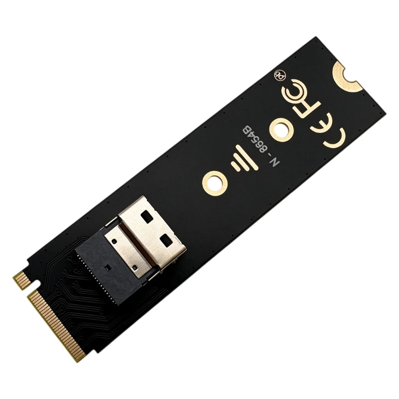 SFF-8654 4i SlimSAS to M.2 NVMe M-Key Adapter Riser Board PCIe 4.0 X4 64G 2280 NGFF SSD Card For OCuLink EGPU Server U.2 Storage