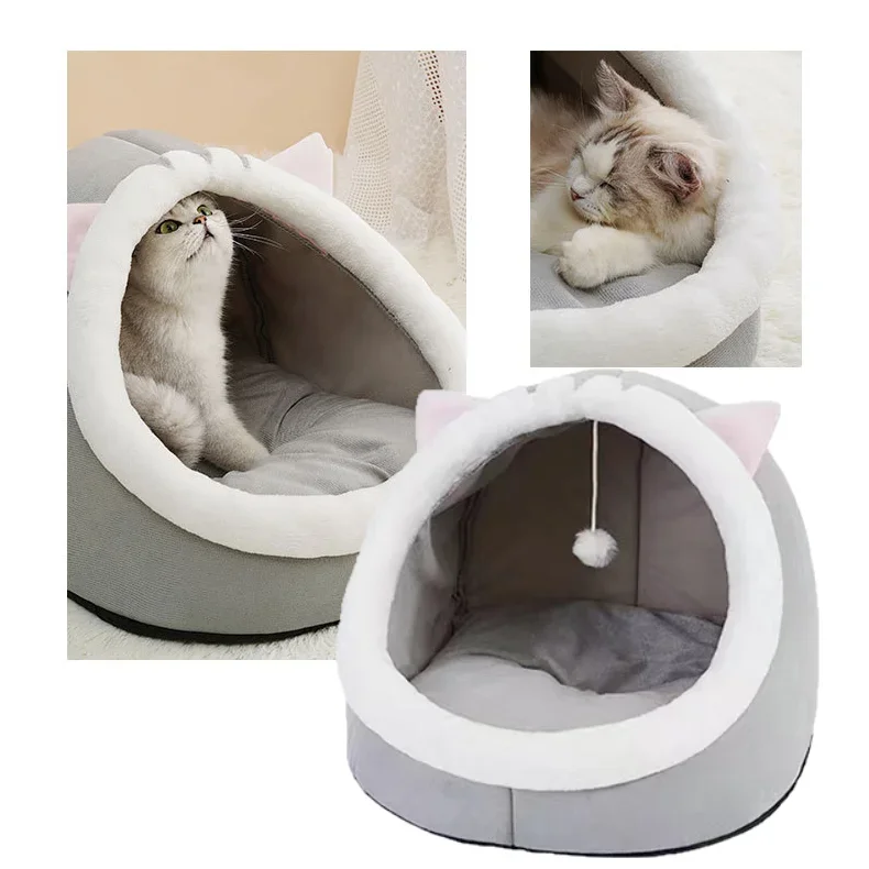 

Deep Sleep Comfort In Winter Cat Bed Iittle Mat Basket Small Dog House Products Pets Tent Cozy Cave Nest Indoor Cama Gato