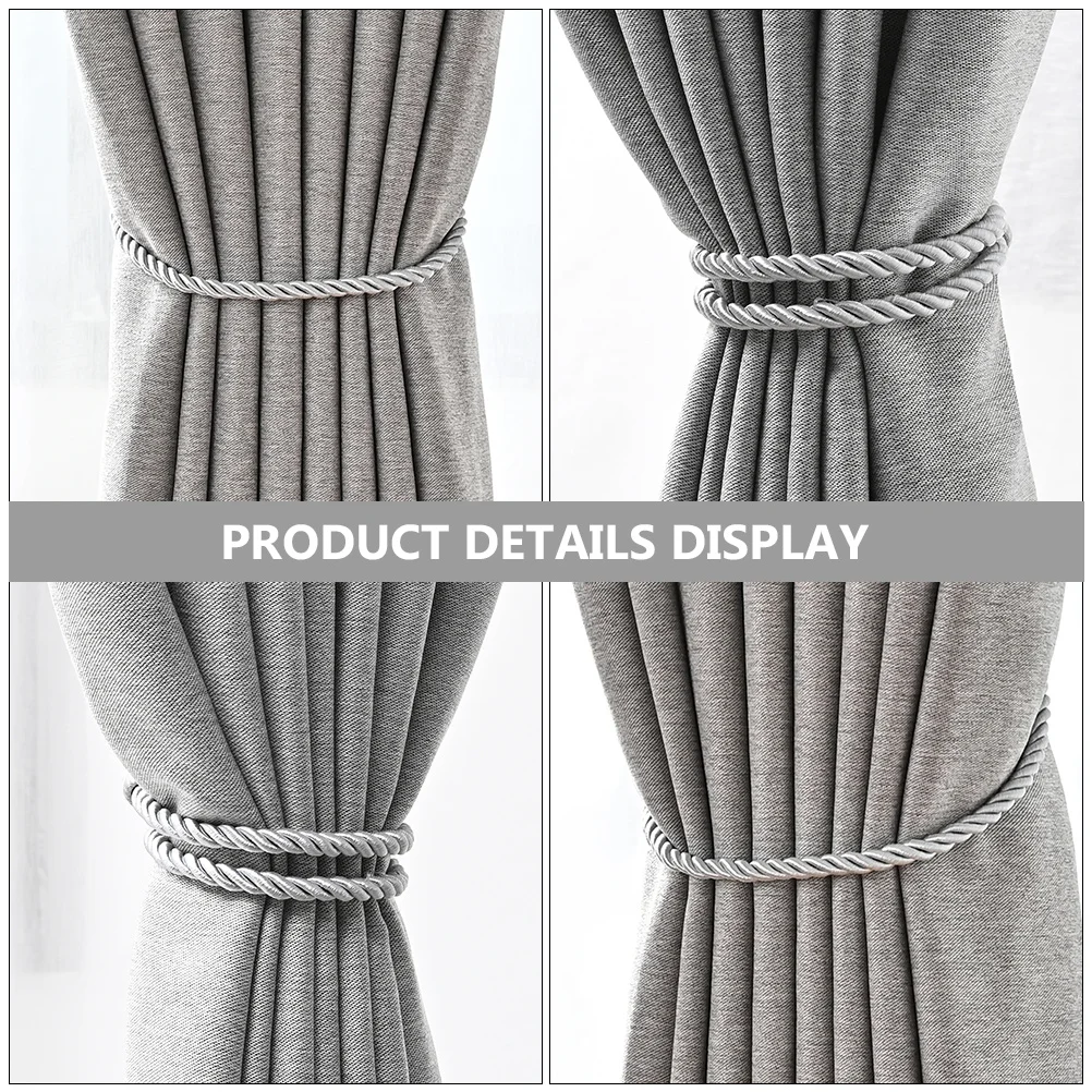 

4Pcs Curtain Tying Set Classic Artwork Improve Life Quality Smooth Edges Design Home Decor Rope Curtain Tiebacks