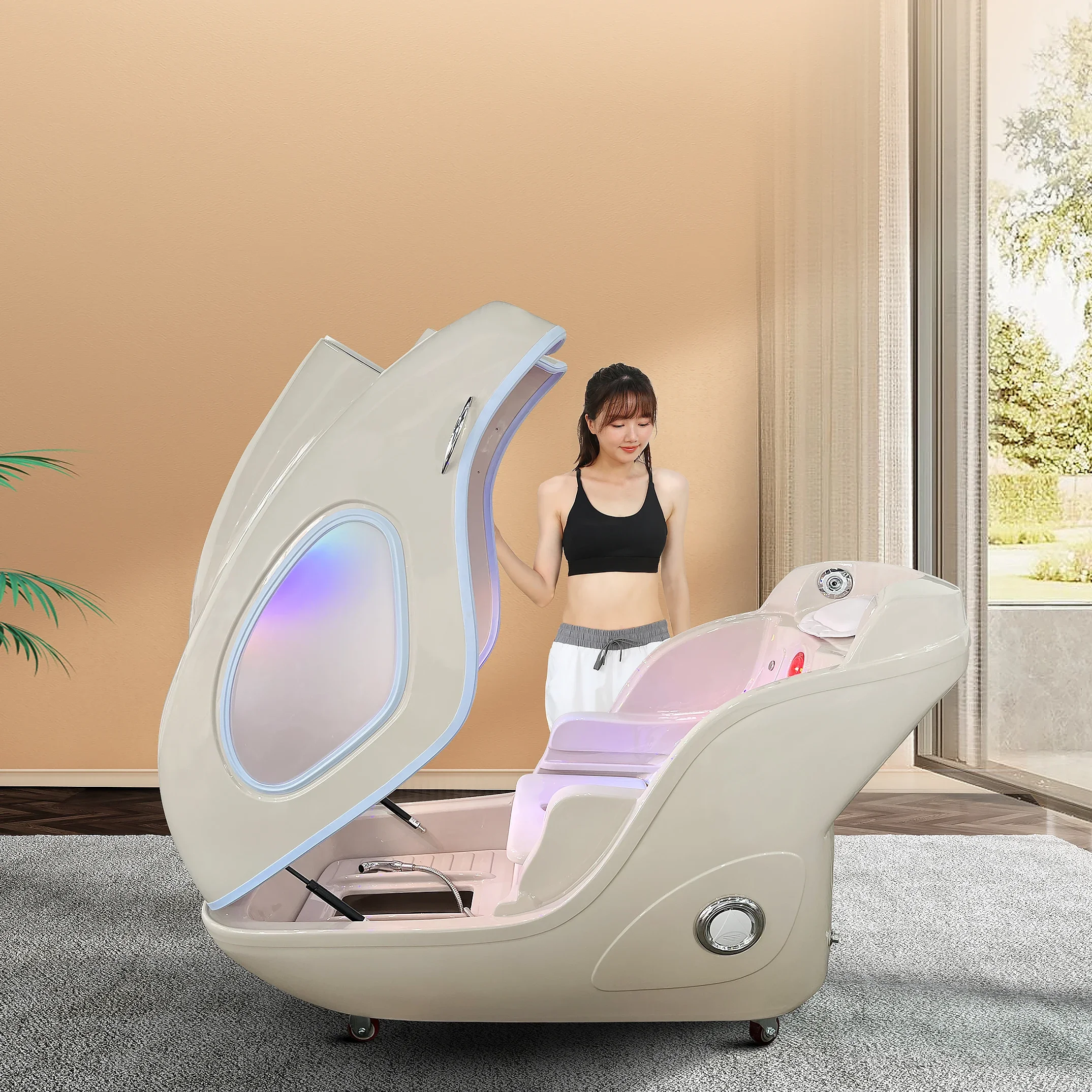 Pemf Therapy Spa Capsule Steam Heating Equipment with Music Red Light Therapy Far Infrared Ozone Sauna Portable