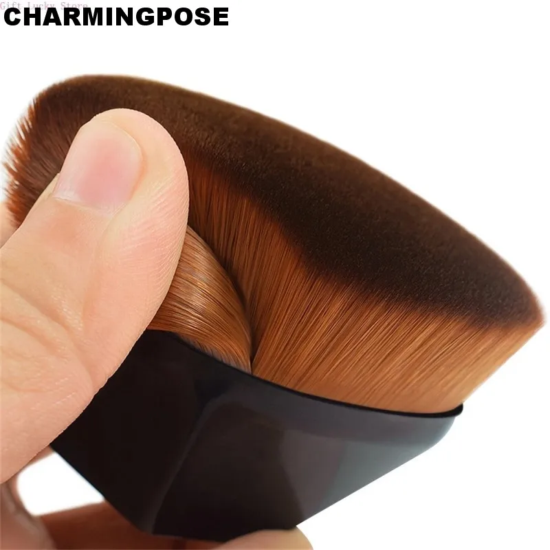 فرشاة كريم الأساس - فرشاة مكياج كريم كابوكي ذات سطح مسطح لكريم الأساس السائل والكريمي |   مسحوق معدني احترافي Br