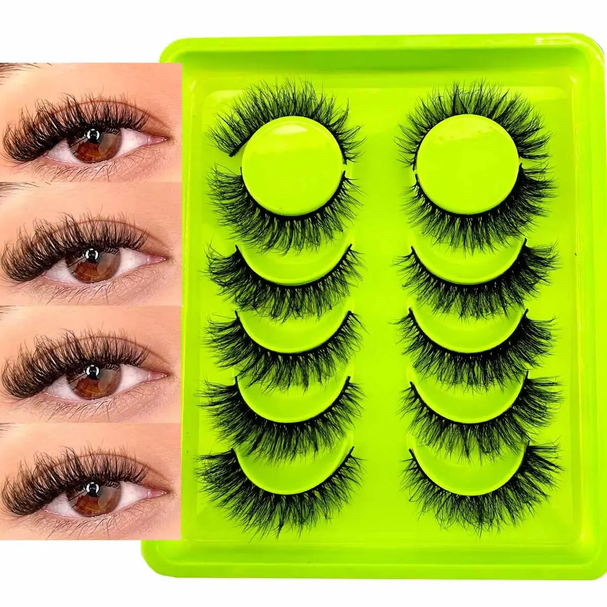 6 أزواج من الرموش الطبيعية القصيرة ثلاثية الأبعاد رموش المنك رقيق حجم المنك الرموش الصناعية القسوة الحرة رموش ناعمة يشكلون Cilios