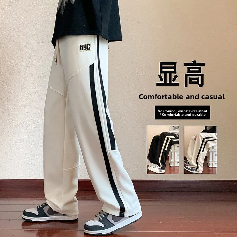 

Pure Cotton Men's Sport Pants Autumn Winter Leisure Nine Points Trendy Brand Sweatpants Casual Loose Fit Low Waist Long Trousers
