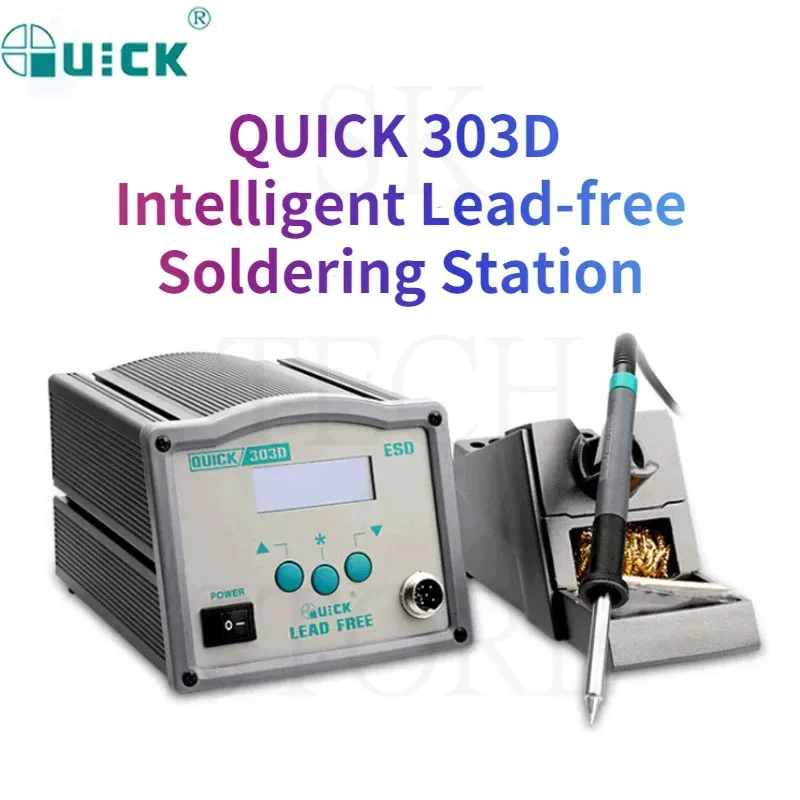 

Intelligent Lead-free Welding Soldering Station QUICK 303D LCD Dual Temperature Display Soldering Platform With Soldering Iron