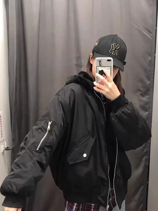 ملابس نسائية مزدوجة الجوانب من فرو الضأن جايت كاجوال فضفاض مناسب طويل Sve سحاب إغلاق ملابس خارجية بطول عادي #1