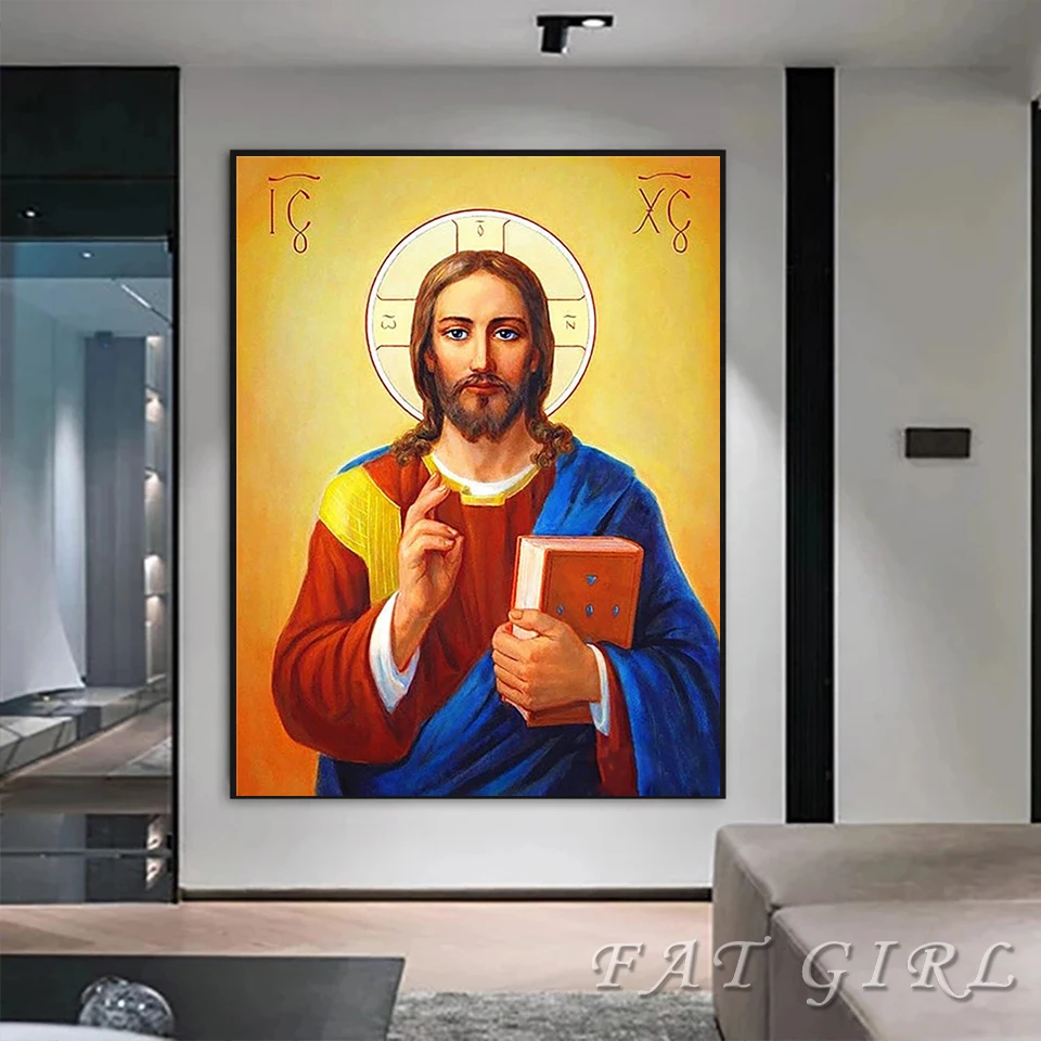 5D Diy Diamond Painting Kit Icon Mosaic Cross Stitch Jesus Embroidery Kit Christian Religion Hobby And Needlework Home Decor