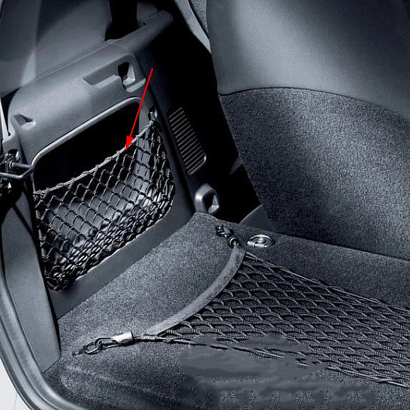Car Trunk Mesh Organizer Car Tail Storage Net Seat Back Pocket For Smart Fortwo 451 2009-2014 Trunk Bag Interior Accessories