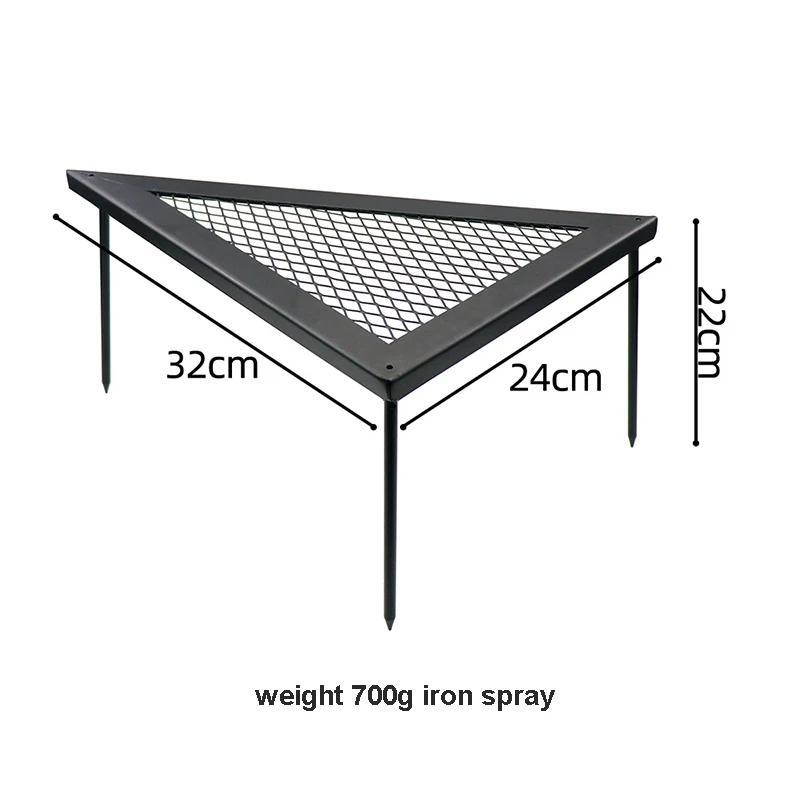 Iron Net Table Campfire Grill Drain Rack Shelf Outdoor Camping Picnic Portable Folding Small Table Cooking Grill Mat Racks