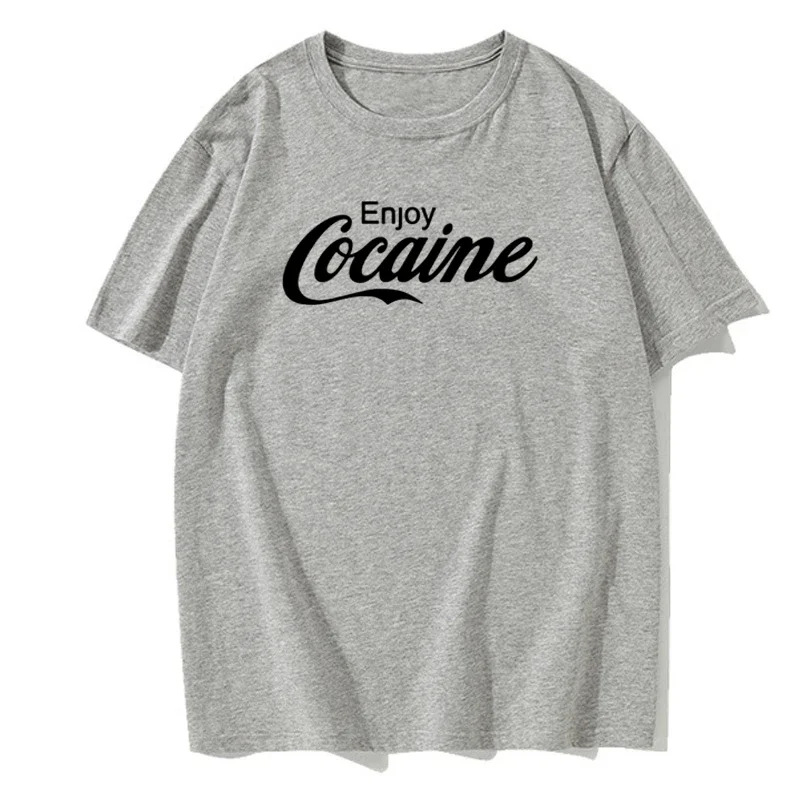 New Enjoy Adult Novelty Humor Funny Ironic Joke Party Logo Coke Shirt Hot Fashion Men Summer Style Cotton Shirts