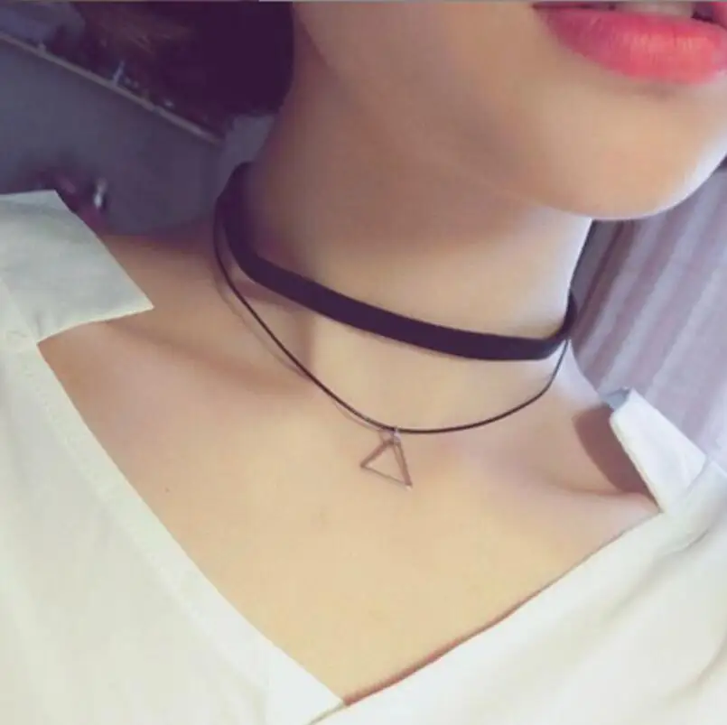 Gothic Victorian Black Lace Necklace Women Girl Sexy Velvet Choker Collar With Crystal Tassel Pendant Dark Style Neck Jewelry