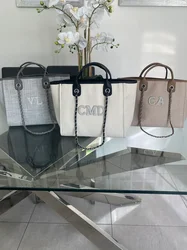 Bolso de hombro personalizado, bolso de playa, bolso de mano personalizado, bolso de lona, regalos para ella, bolso de mano con cadena