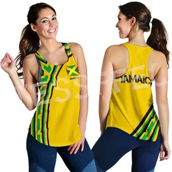 Reggae Jamaica Country Lion Tattoo Tribe Retro 3DPrint Summer Casual Yoga Sportswear Women's Racerback Tank Vest Sleeveless X4