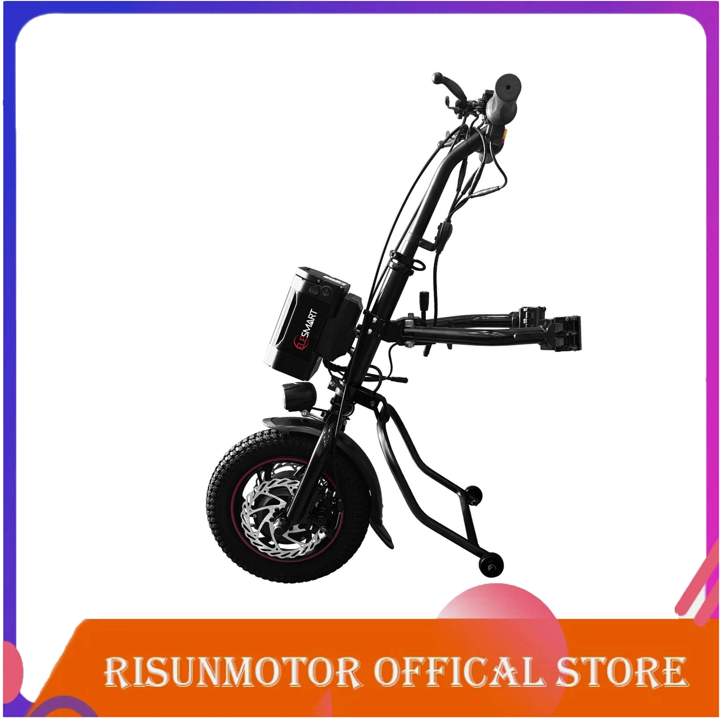 

12 Inch A3 Suspension Wheelchair Handcycle Electric Attachment 36V 350W with 7.8/12.8AH Battery