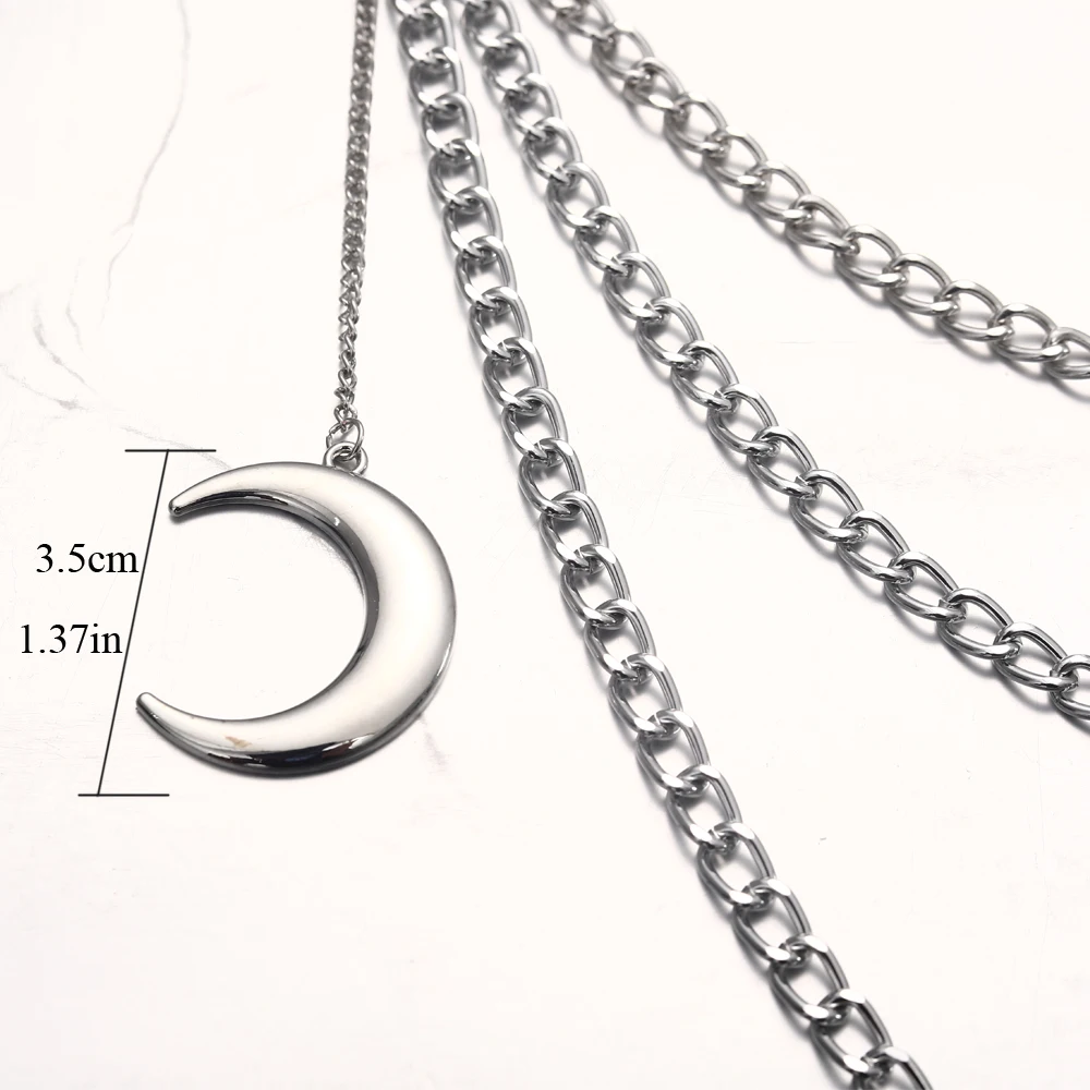 Moon Pendant Chain On The Jeans Pants Women Punk Keychains for Men Egirl eBoy Harajuku Grunge  Accessories