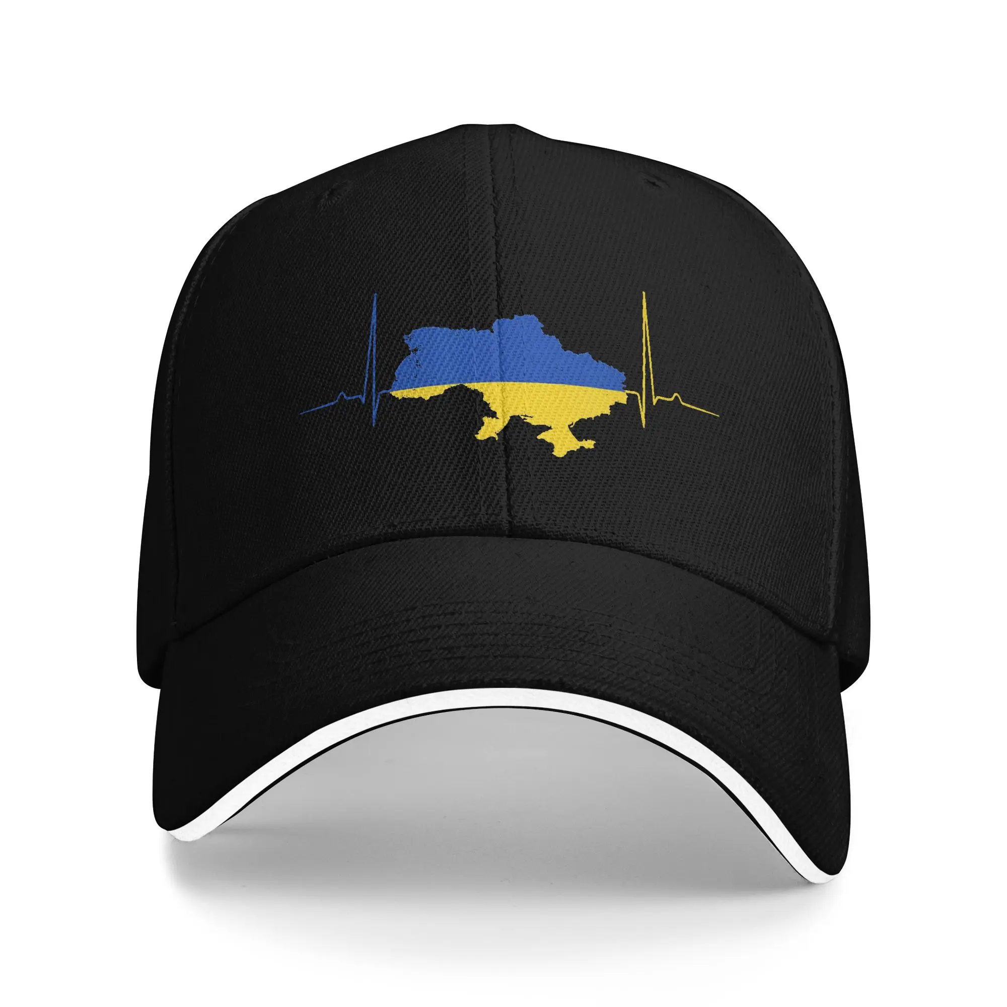 Unisex Ukraine Heart Ukrainian Heartbeat Outdoor Hat  Sun Cap Casual Baseball Cap Sports Hats