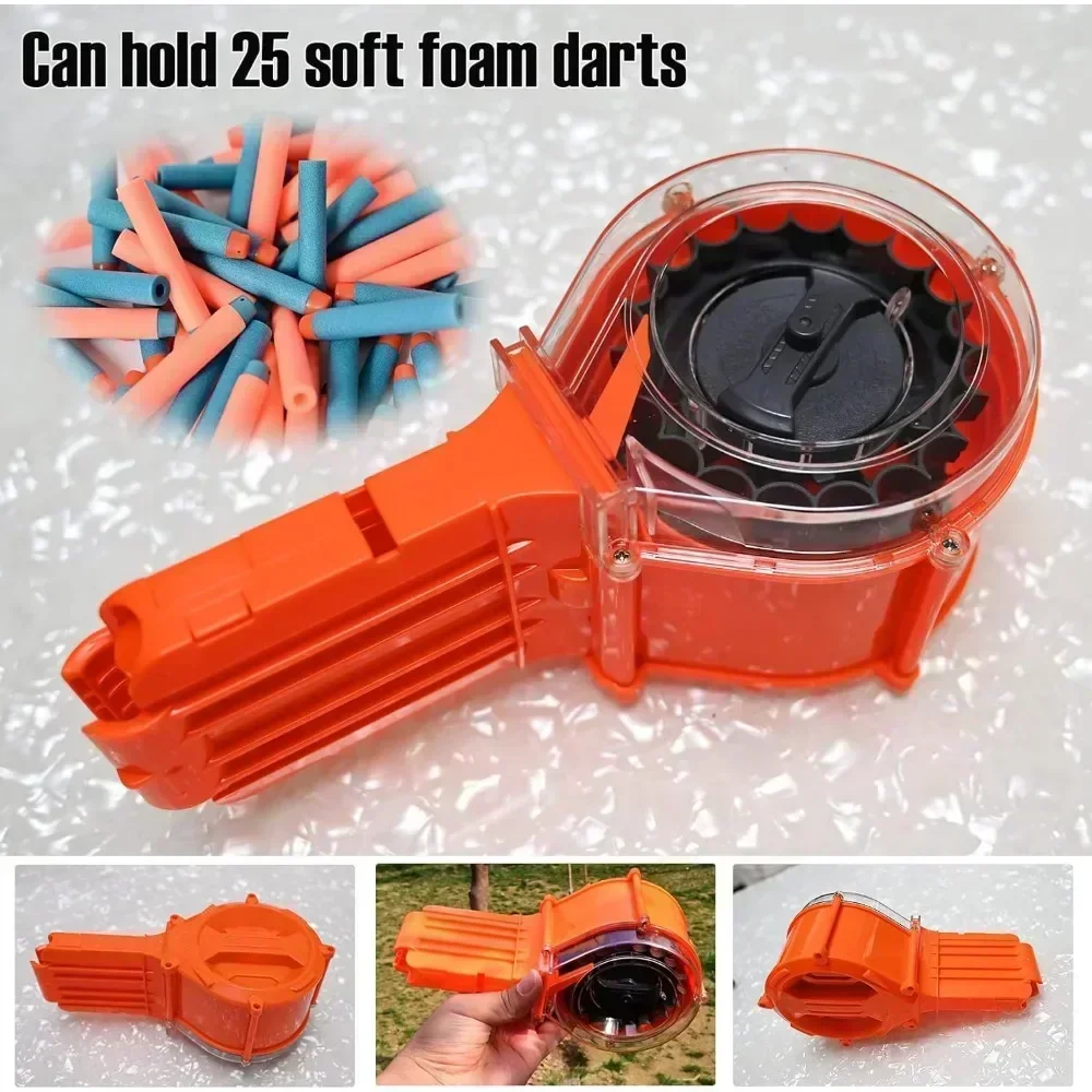 qqbuttstock-toy-gun-accessories-25-round-drum-magazine-30-darts-for-nerf-n-strike-elite-series