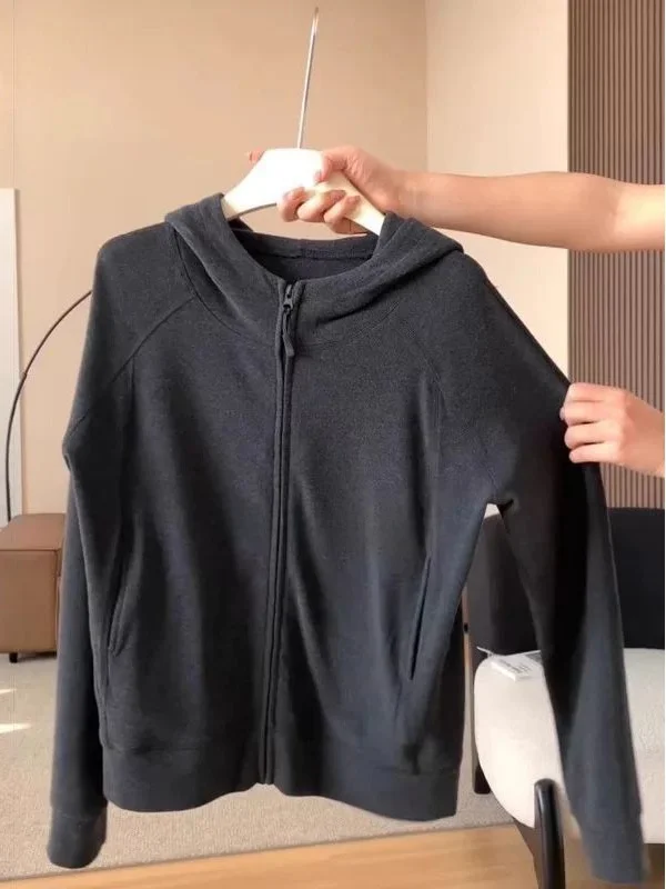 

Женская повседневная спортивная куртка-кардиган с капюшоном на двойной молнии, большие размеры, корейский стиль, осень-зима