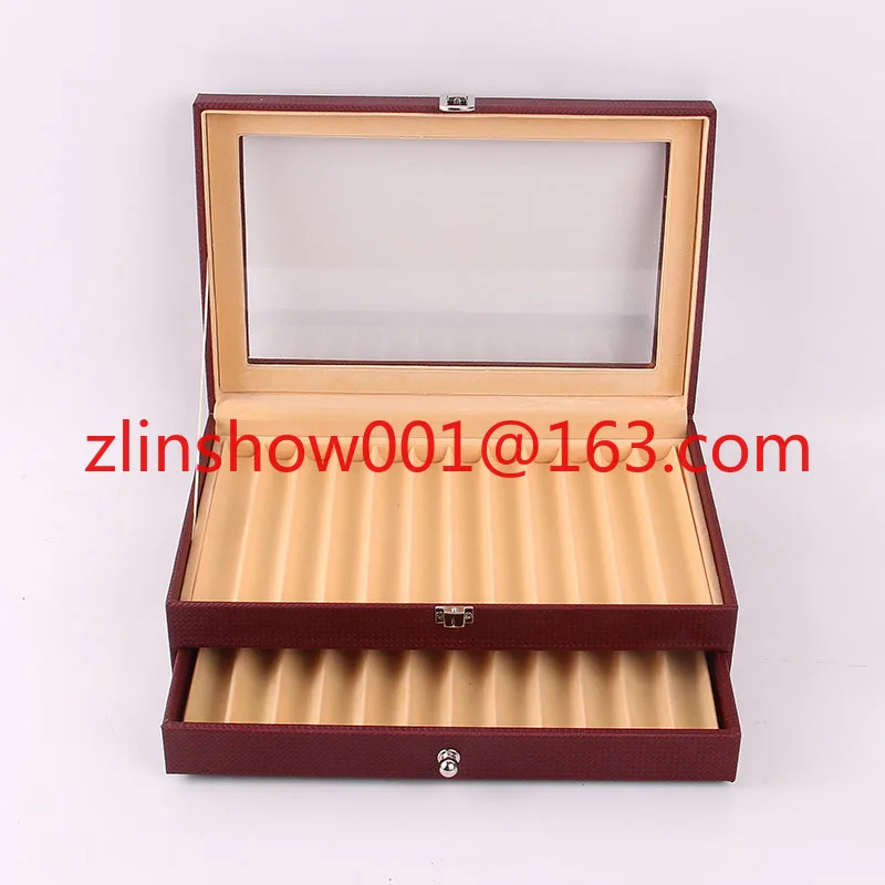 

Оптовая продажа 24-ручки из искусственной кожи с шариковой ручкой, футляр для канцелярских принадлежностей