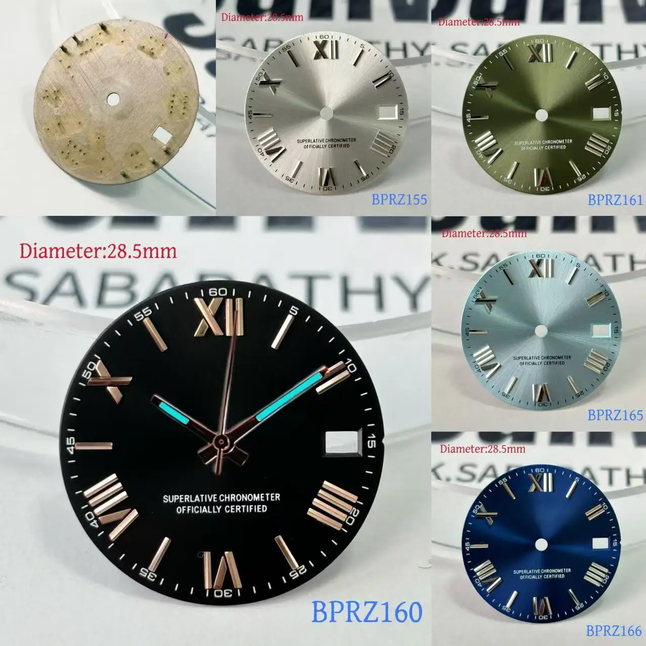 

28.5MM dial hot selling new sun pattern Roman literal fitting NH35/36 movement men's watch hot item