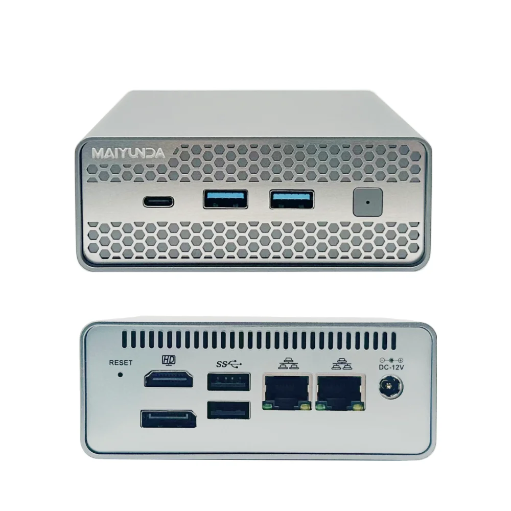 New M1S 4 bay Mini NAS Storage Server M.2 NVme PCIE 3.0X1 Box Host Soft Router Home Industrial Computer N100 N150 Mini PC