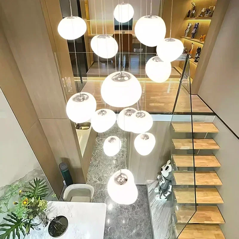 

Modern simple pebble pendant lamp Nordic home decoration living room dining room ceiling lamp indoor lighting stair lamp
