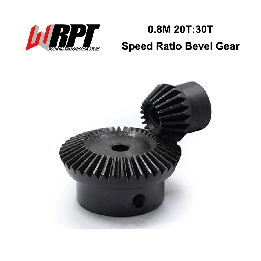 Speed Ratio Bevel Gear 90-degree 1 Pair 0.8M 20T:30T Transmission 1:1.5 Bevel Gears 0.8 Moudlues 20 Teeth With 30 Teeth