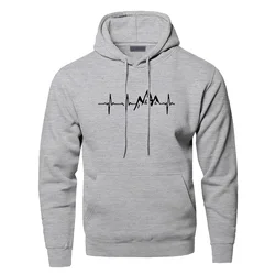 Männer Mountain Herzschlag Drucken Hoodies Sweatshirt Frühling Herbst Langarm Mit Kapuze Sweatshirt Schwarz Grau Hoodie Sportswear