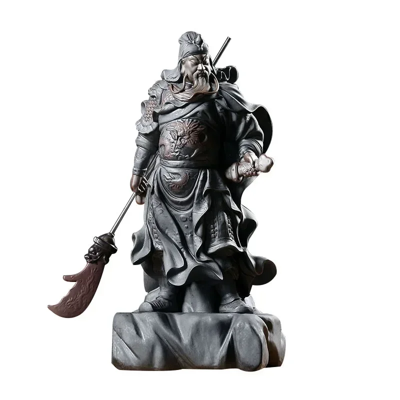 FX-8  Ceramic God of Fortune Guan Gong Statue Wu Sheng Guan Di  Guan Erye Store Opening Gifts Lucky Town House Ornaments