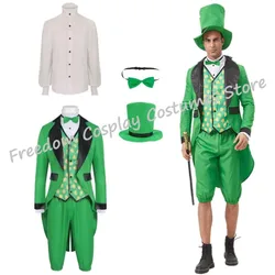Carnival Halloween Adult St Patrick Day Costume Tailcoat Vest Pants Leprechaun Irish Role Play Cosplay Fancy Party Dress