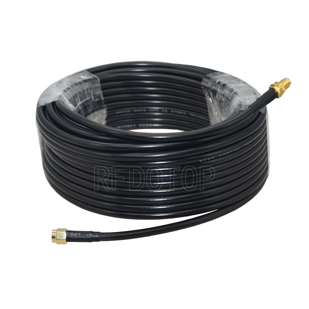 RG58 Cable SMA Male to SMA Female Bulkhead WiFi Antenna Extension Cord RG-58 50 Ohm RF Coaxial Pigtail Jumper Cable 15CM-30M