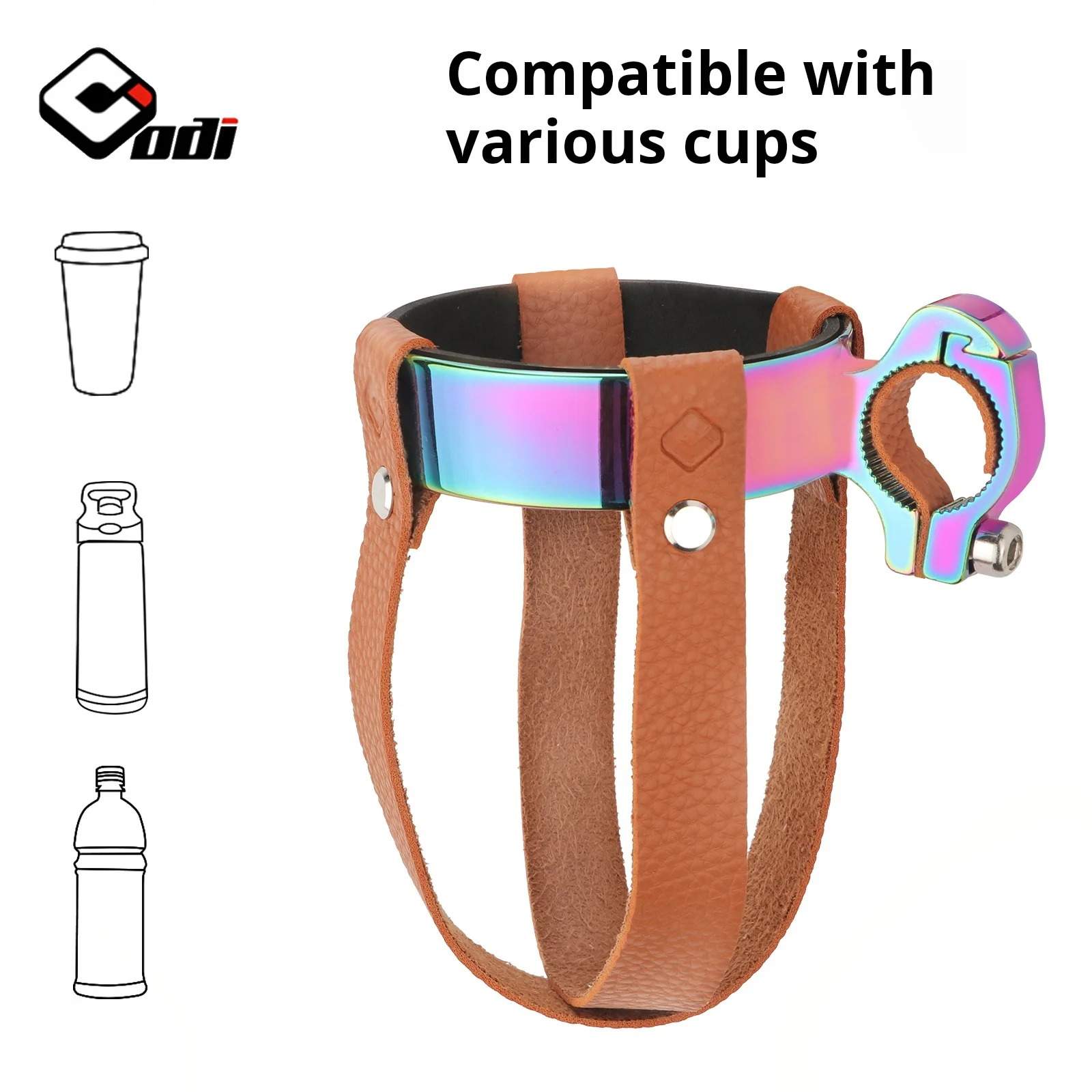 

ODI Retro Bicycle Water Bottle Cage Aluminum Alloy Coffee Cup Holder Multifunctional Equipment Cup Holder for Motorbike Cycling