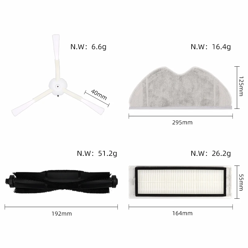 Запасная основная боковая щетка, тряпочка для швабры, протрите Hepa фильтр для воды для Qihoo 360 S5 / S7 Pro, аксессуары для очистки робота-пылесоса