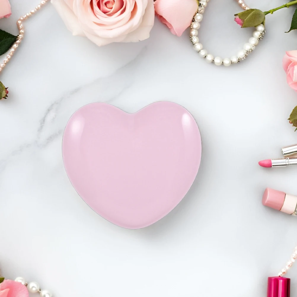 

2pcs Heart Shaped Stainless Steel Jewelry Tray Nail Tools Small Dish Ring Holder Bracelet Plate Organizing Container