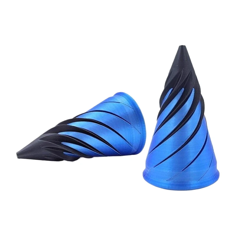 3D Printed Spiral Cone Toy Impossible Pyramid Passthrough Sculpture Pass Through Pyramid Fidget Toy Mini Vortex Thread Illusion